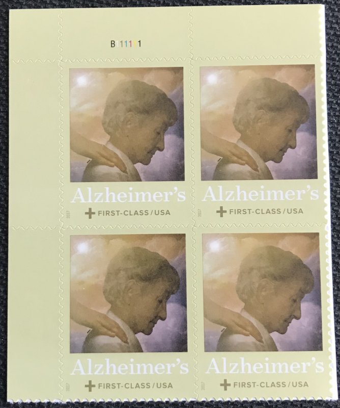 US #B6 MNH Plate Block of 4 Alzheimer’s UL (.70) SCV $4.40
