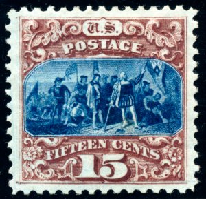 US 129 15c Reissue 1875 Landing of Columbus type III PF grade 95 unused OG H