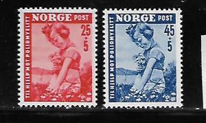 NORWAY, B48-B49, MNH, CHILD PICKING FLOWERS