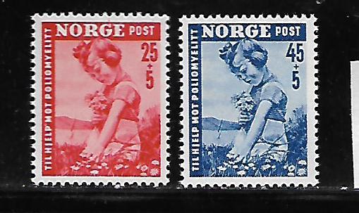 NORWAY, B48-B49, MNH, CHILD PICKING FLOWERS
