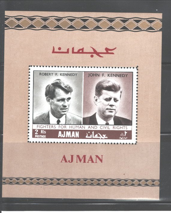 AJMAN J.F.KENNEDY & BROTHER FIGHTERS FOR HUMAN & CIVIL RIGHTS 1963 SCOTT NOT M