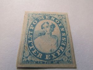 US Local Stamps 1844, Scott # 117L3 Pomeroy's Letter Express 5c On Piece...