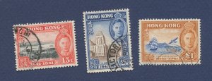 HONG KONG - Scott 171-173   - used  - King George VI - 1941