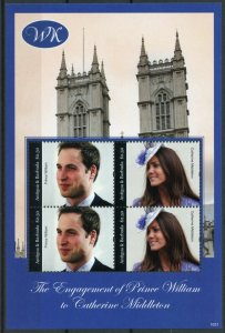 Antigua & Barbuda Royalty Stamps 2010 MNH Engagement Prince William 4v M/S II