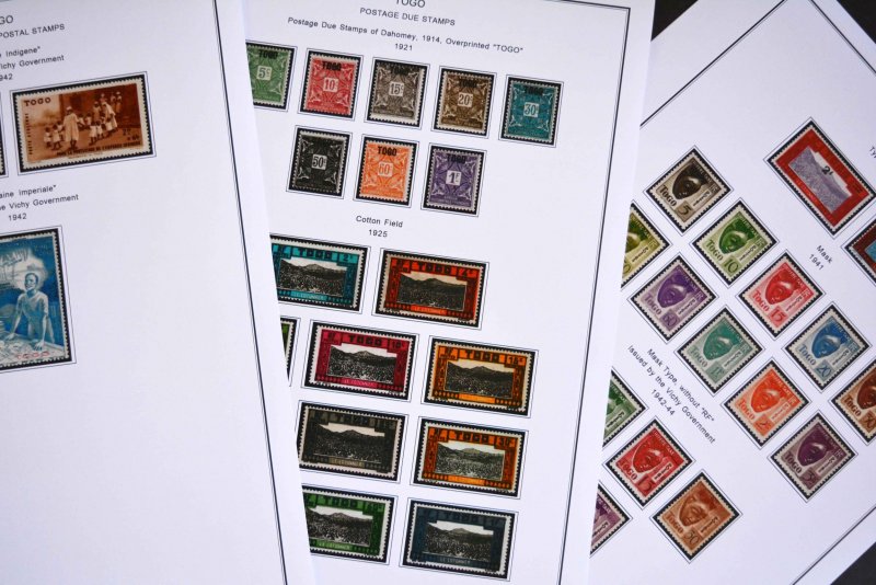 COLOR PRINTED TOGO 1897-1956 STAMP ALBUM PAGES (26 illustrated pages)