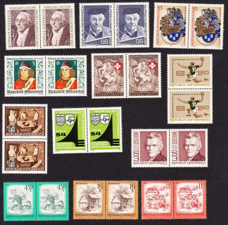 Austria Collection 1976-79 in pairs SG#1682-1845 CV£40+