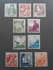 Portugal 605-614 F-VF Mixed (7 Mint and 3 Used). Scott $ 56.10