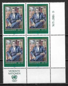 UN Vienna 67 Trygve Lei set MI block of 4 MNH