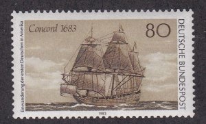 Germany # 1397, Immigration to the U.S. 300th Anniversary, Ship, NH, 1/2 Cat.