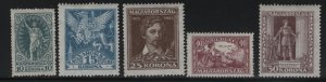 HUNGARY   B72-B76  MINT HINGED  SET