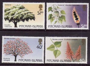 Pitcairn-Sc#289a,b-290a,b- id12- unused NH set-Trees-1987-