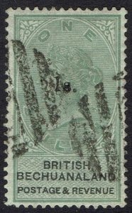 BECHUANALAND 1888 QV 1S ON 1/- USED