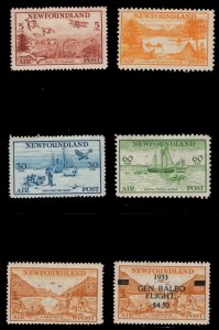 MOMEN: NEWFOUNDLAND SC #C13-C18 1933 AIRMAIL MINT OG H LOT #67768*