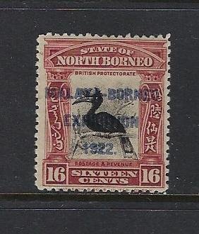 NORTH BORNEO SCOTT #146A- 1922 MALAYA-BORNEO EXHIBITION- 16 CENTS- MINT LH