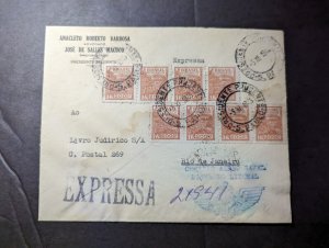 1942 Express Brazil Airmail Cover Sao Paulo to Rio De Janeiro