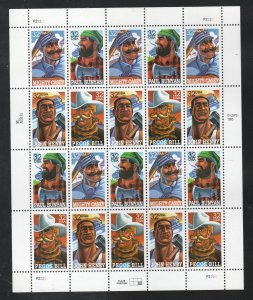 SC# 3083-86 - (32c) - Folk Heroes - MNH Full Pane - Plate # P2222