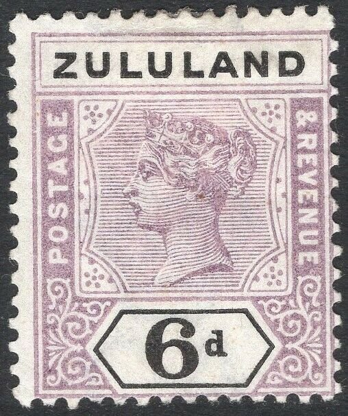 ZULULAND-1894 6d Dull Mauve & Black Sg 24 MOUNTED MINT V50119