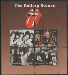 DJIBUTI - 2015 - The Rolling Stones - Perf 4v Sheet - MNH - Private Issue