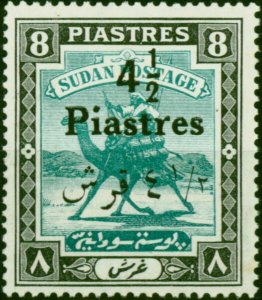 Sudan 1940 4 1/2p on 8p Emerald & Black SG80 Fine MNH