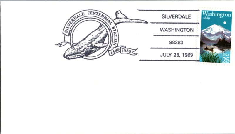 United States, Washington, Slogan Cancel, Whales