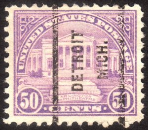 1922, US 50c, Used, Detroit precancel, Sc 570