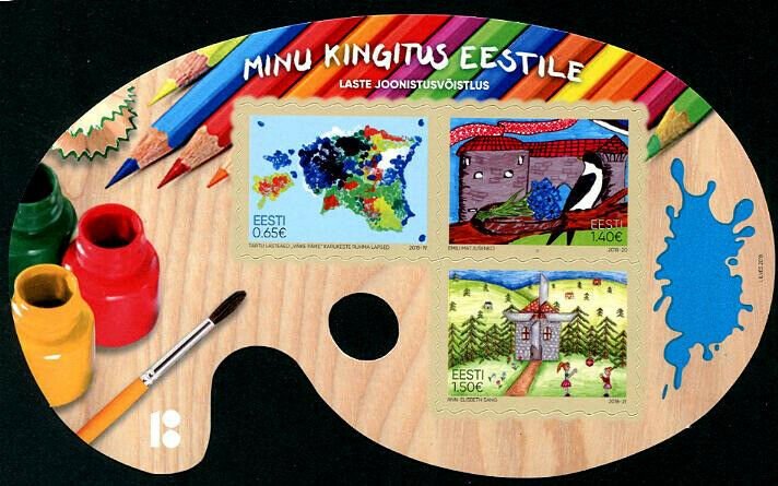 HERRICKSTAMP NEW ISSUES ESTONIA Sc.# 875 Children's Drawing Competition Sheetlet