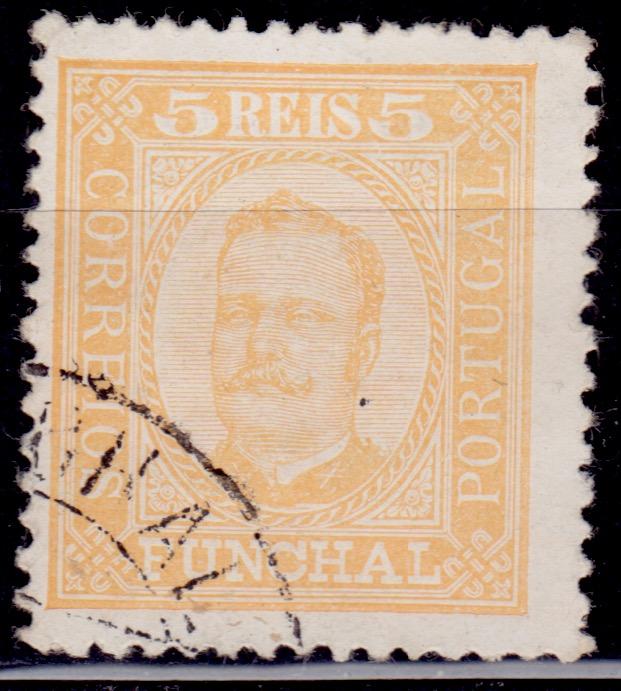 Funchal, 1892, King Carlos, 5r, sc#1, used