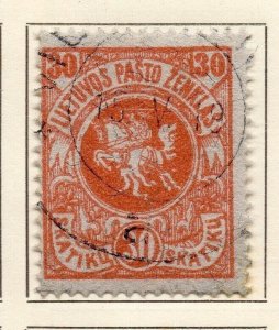 Lithuania 1919 Early Issue Fine Used 30sk. 134337