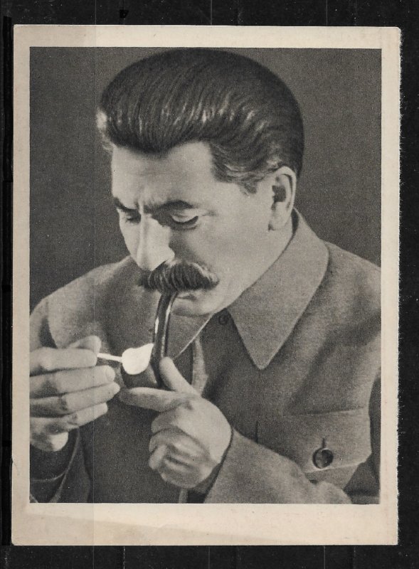 Postcard 1951 Generalissimos of Soviet Union Joseph Stalin Smoking His Pipe, VF