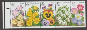 U.S. Scott #3029a Garden Flowers Stamp - Mint NH Booklet Pane