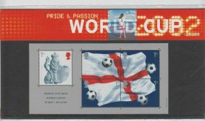 GB QEII 2002 Football World Cup Miniature Sheet MS2292 Presentation Pack No.335