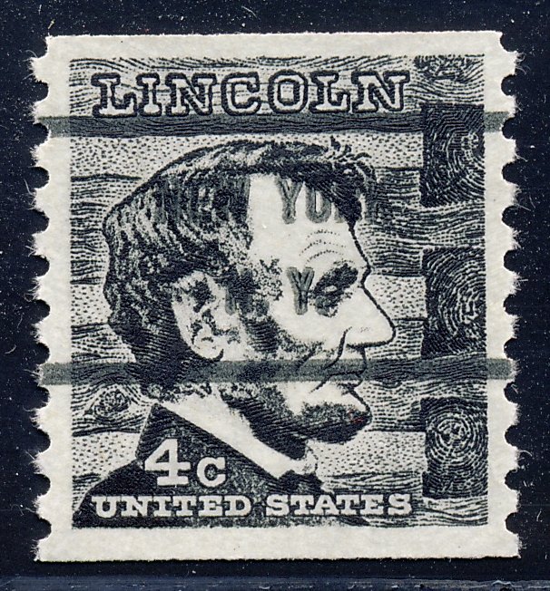 New York NY, 1303-71 Bureau Precancel, 4¢ coil Lincoln