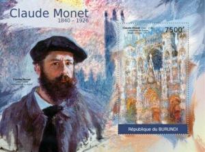 Burundi- 2012 Claude Monet & Painting - Stamp Souvenir Sheet 2J-207