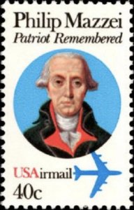 Philip Mazzei Airmail USA 40 Cent Mint Unused Stamp Never Hinged Scott #C98