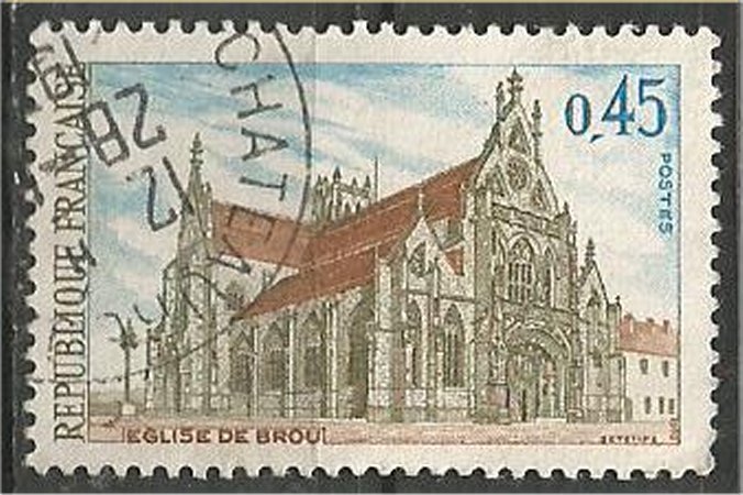 FRANCE, 1969 used 45c, Church of Brou Scott 1232