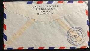 1946 El Salvador Airmail Trans Atlantic Clipper Cover To Zurich Switzerland 