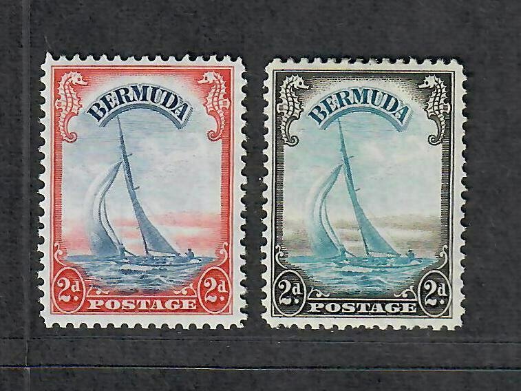 Bermuda Sc#109, 109A M/LH/VF, Cv. $53.65