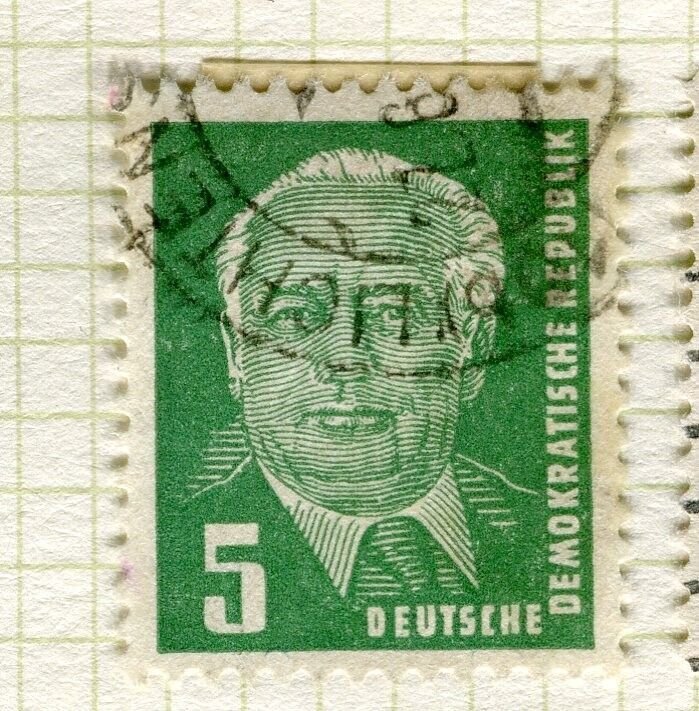 EAST GERMANY; 1950 early Pieck issue fine used 5pf. value