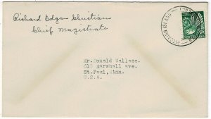 Pitcairn Island 1936 N.Z. Postal Agency cancel on cover to the U.S. with SG Z22