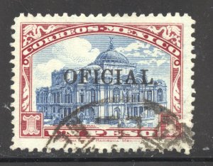 Mexico Scott O223 Used VLH - 1934 Palace of Fine Arts Type I O/P - SCV $5.00