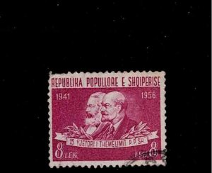 Albania Scott #511, Single 1956 FVF Used