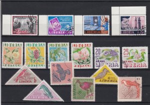 Liberia Cancelled Stamps Including Flowers & Birds ref R 18553