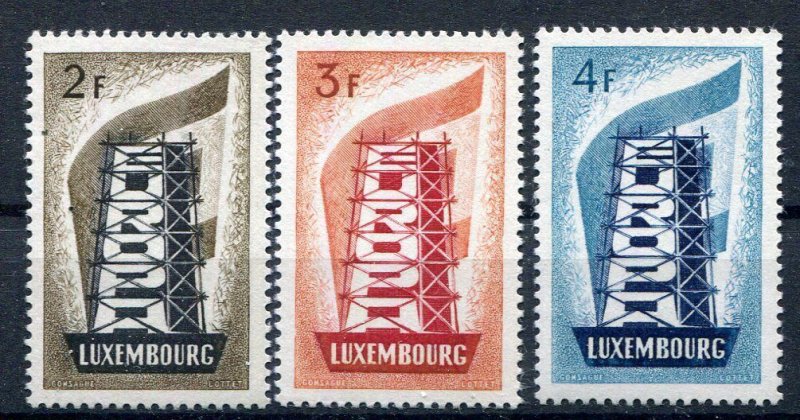 Luxembourg MNH Europa CEPT 1956 Rebuilding Europe Sc. 318-320