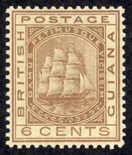 British Guiana Sc# 110 MH 1882 Shipwrecks