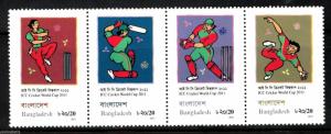 Bangladesh 2011 ICC Cricket World Cup Sport Painting 4v MNH # 5369