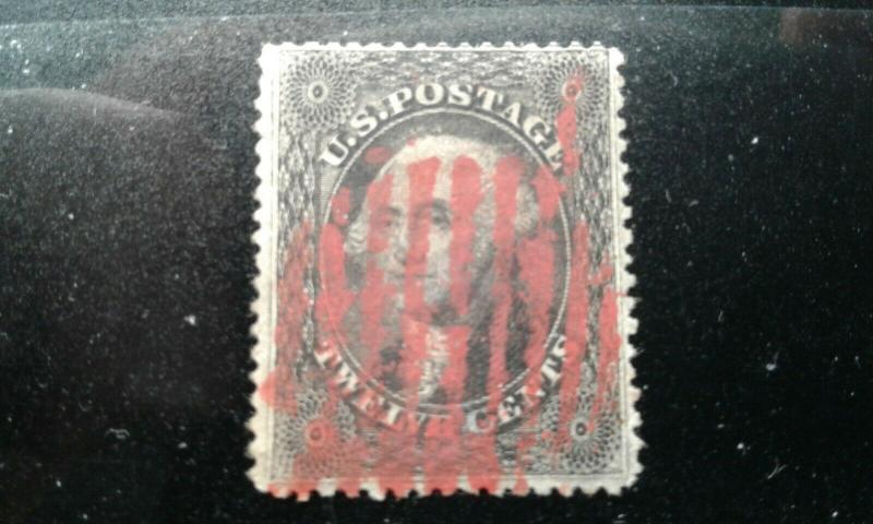  US #36 used red cancel thin e194.4095