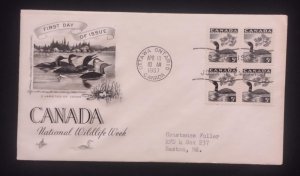 C) 1957. CANADA. FIRST INTERNAL MAIL. MULTIPLE WILDLIFE STAMP. XF