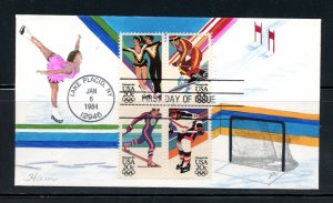 U.S. #2070a (U940) Comp 1984 Ham hand painted FDC, Olympics VF cond