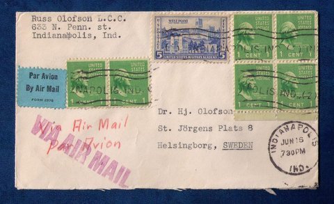 US Sc #904 Block Of Four,Pair Of Two and Sc #789 On A Cover to Sweden F-VF