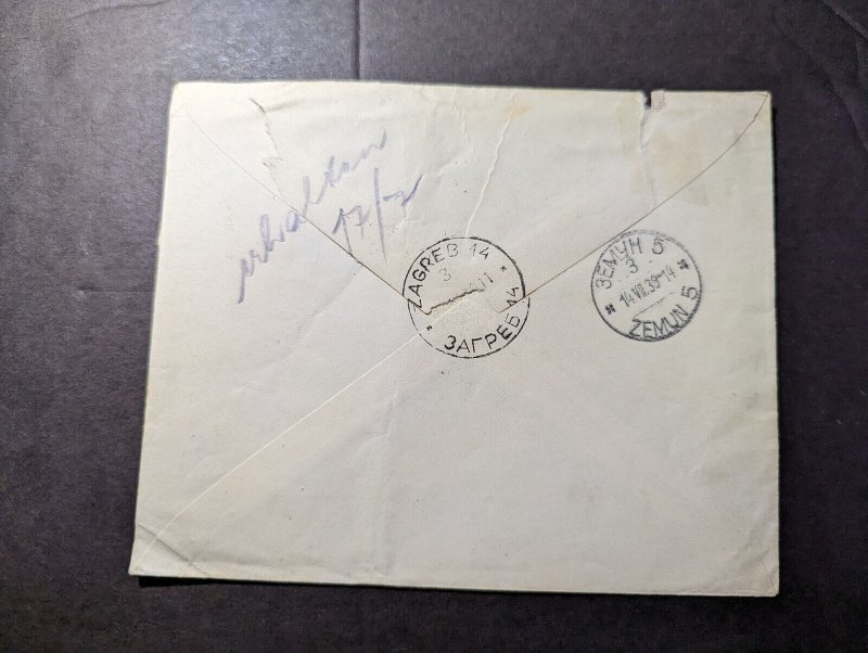 1939 Yugoslavia Airmail Cover Sarajevo to Haifa Palestine Albert Dresner